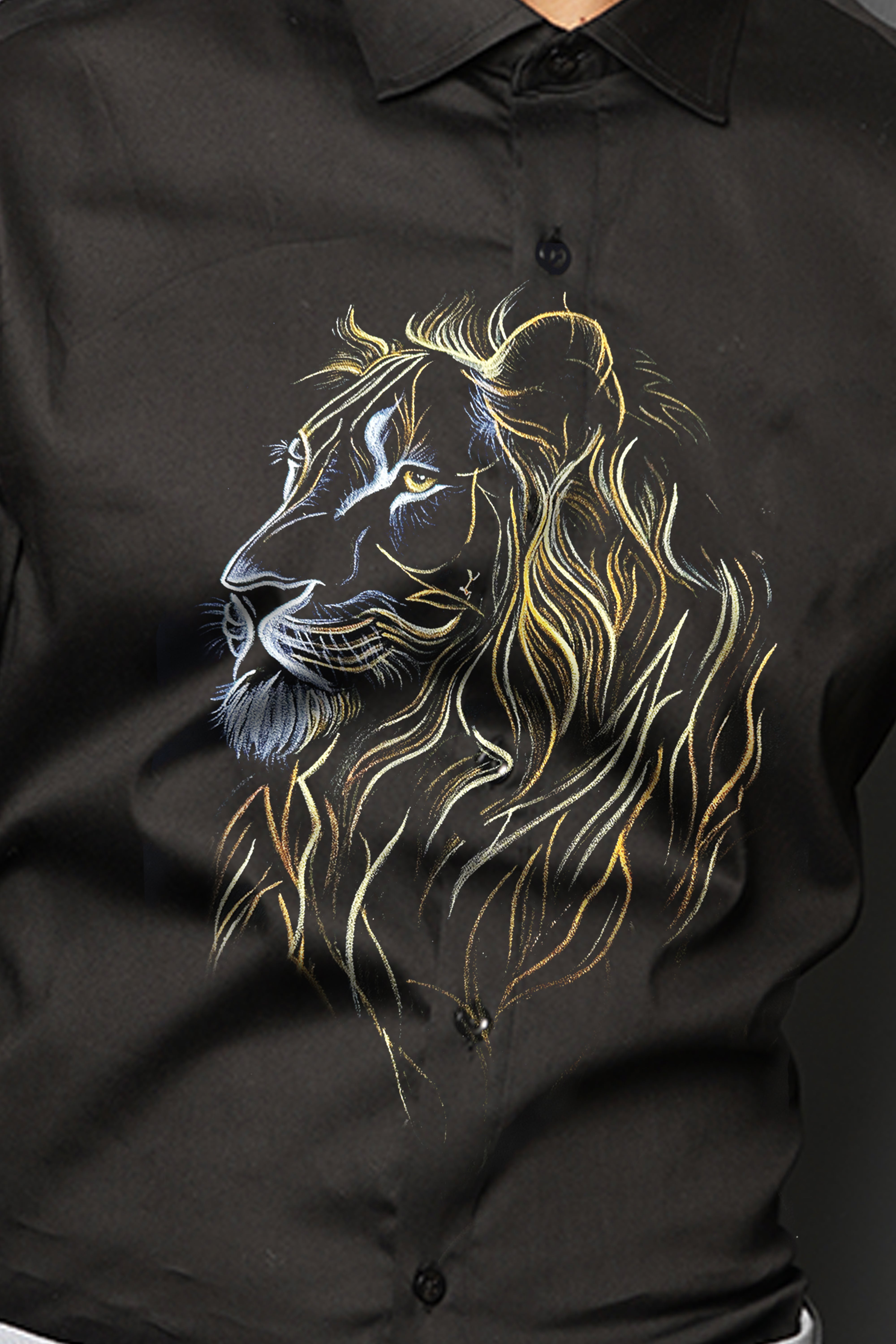 Fierce Lion Handpainted Shirt