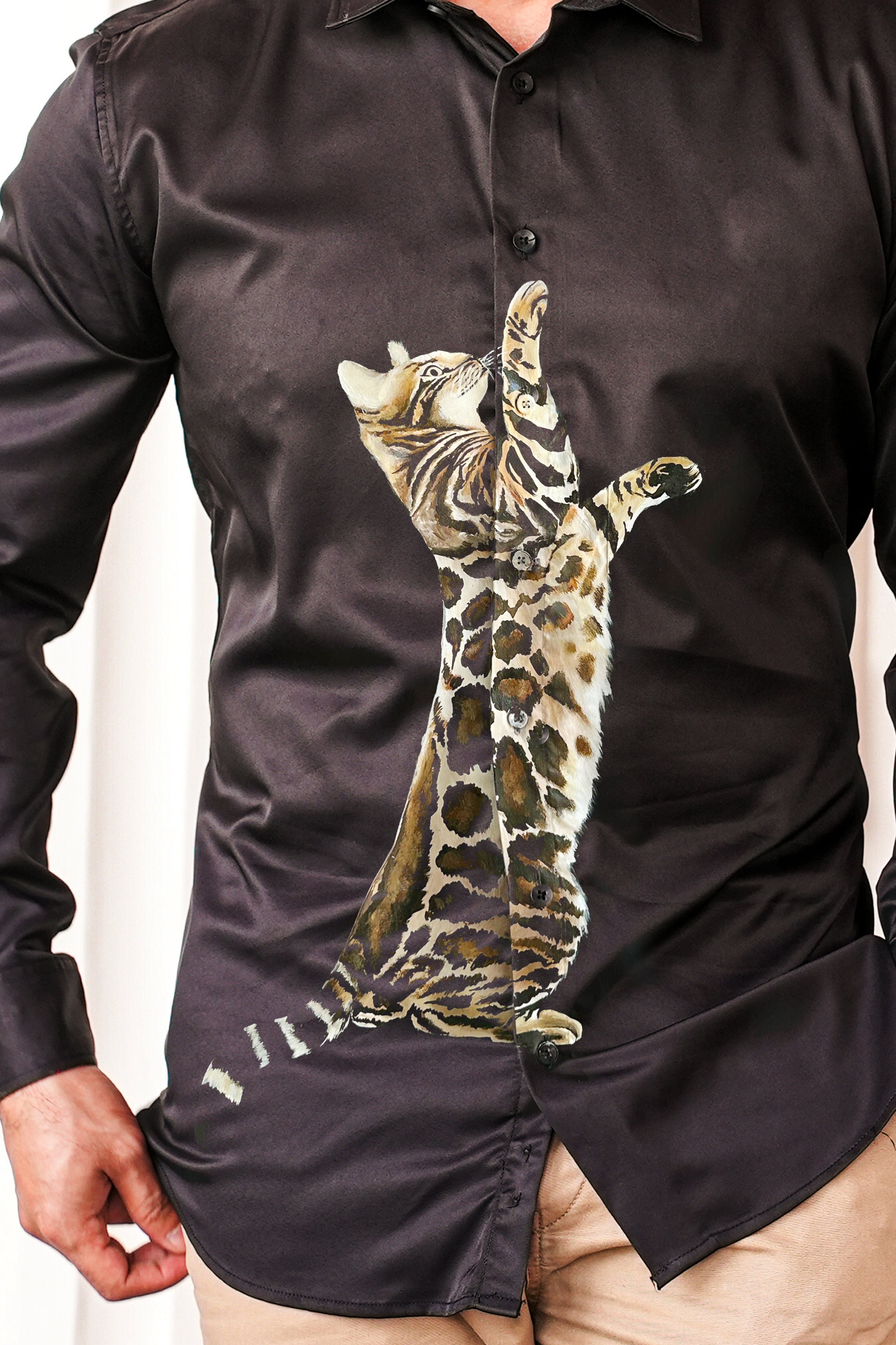 Wild Cat Handpainted Shirt