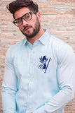 Keshava Light Blue Handpainted Shirt