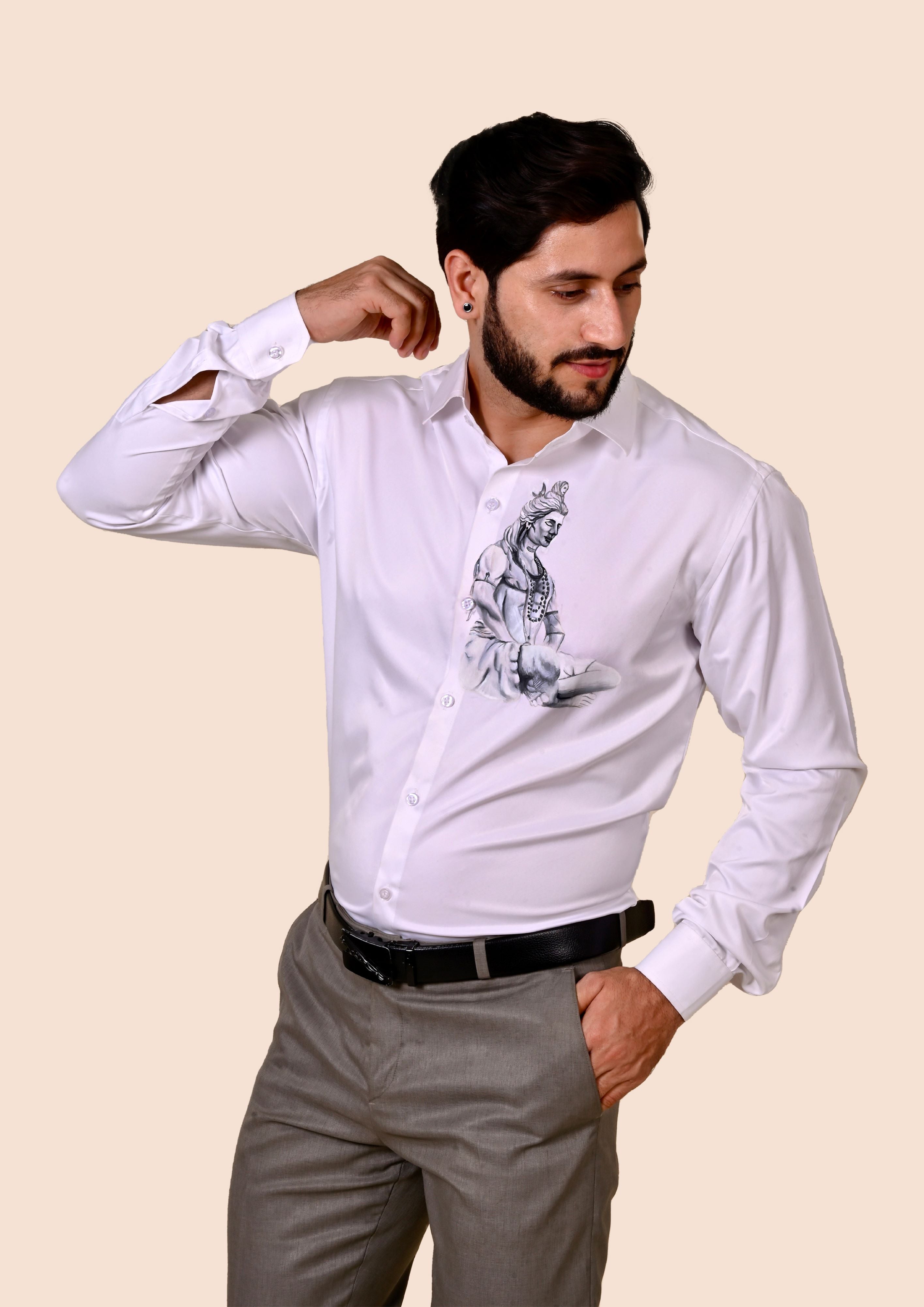 Shiv Oham Handpainted Shirt