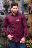 Mahesha Maroon Handpainted Shirt