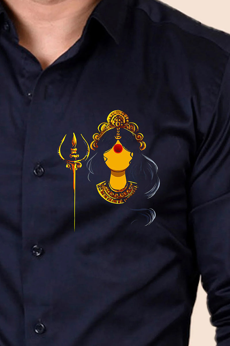 Shakti Navy Handpainted Shirt