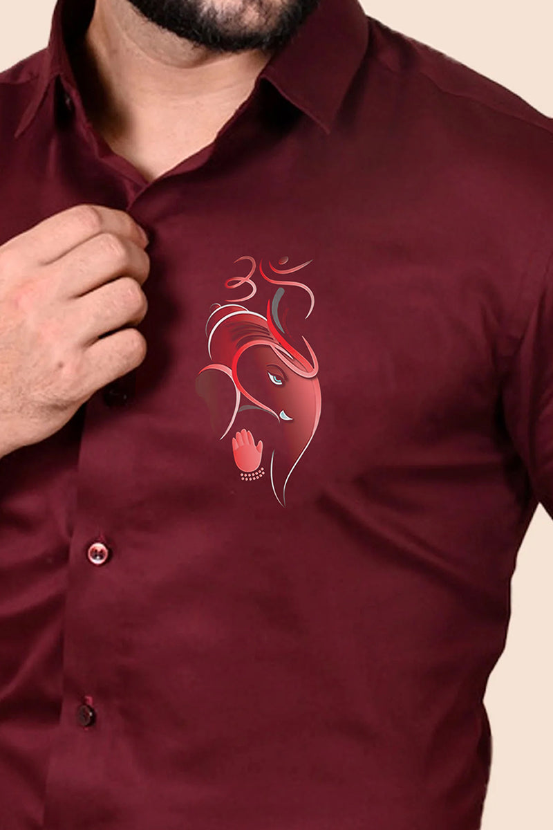 Siddhidata Maroon Handpainted Shirt