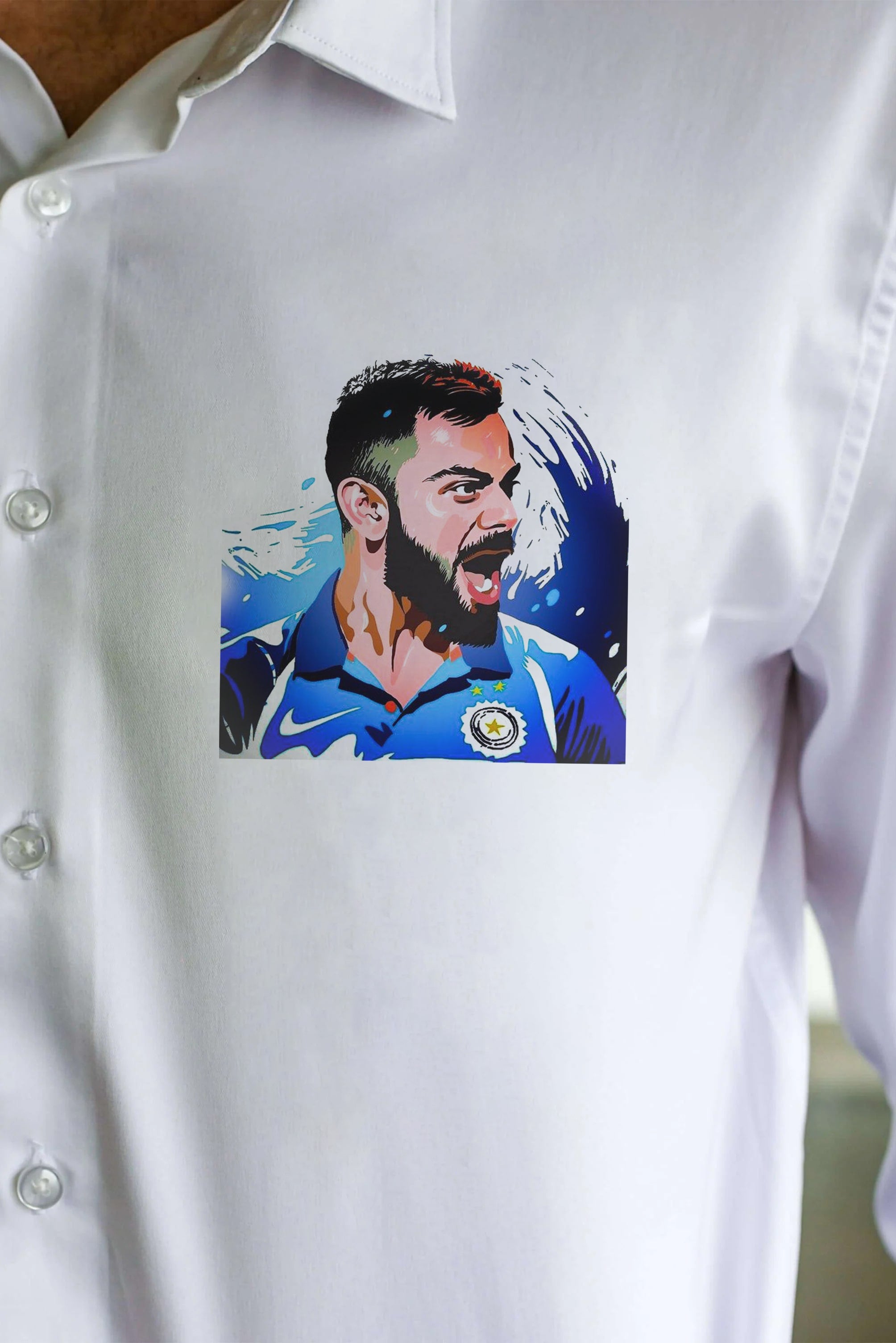 Virat Kohli Handpainted Cotton Shirt
