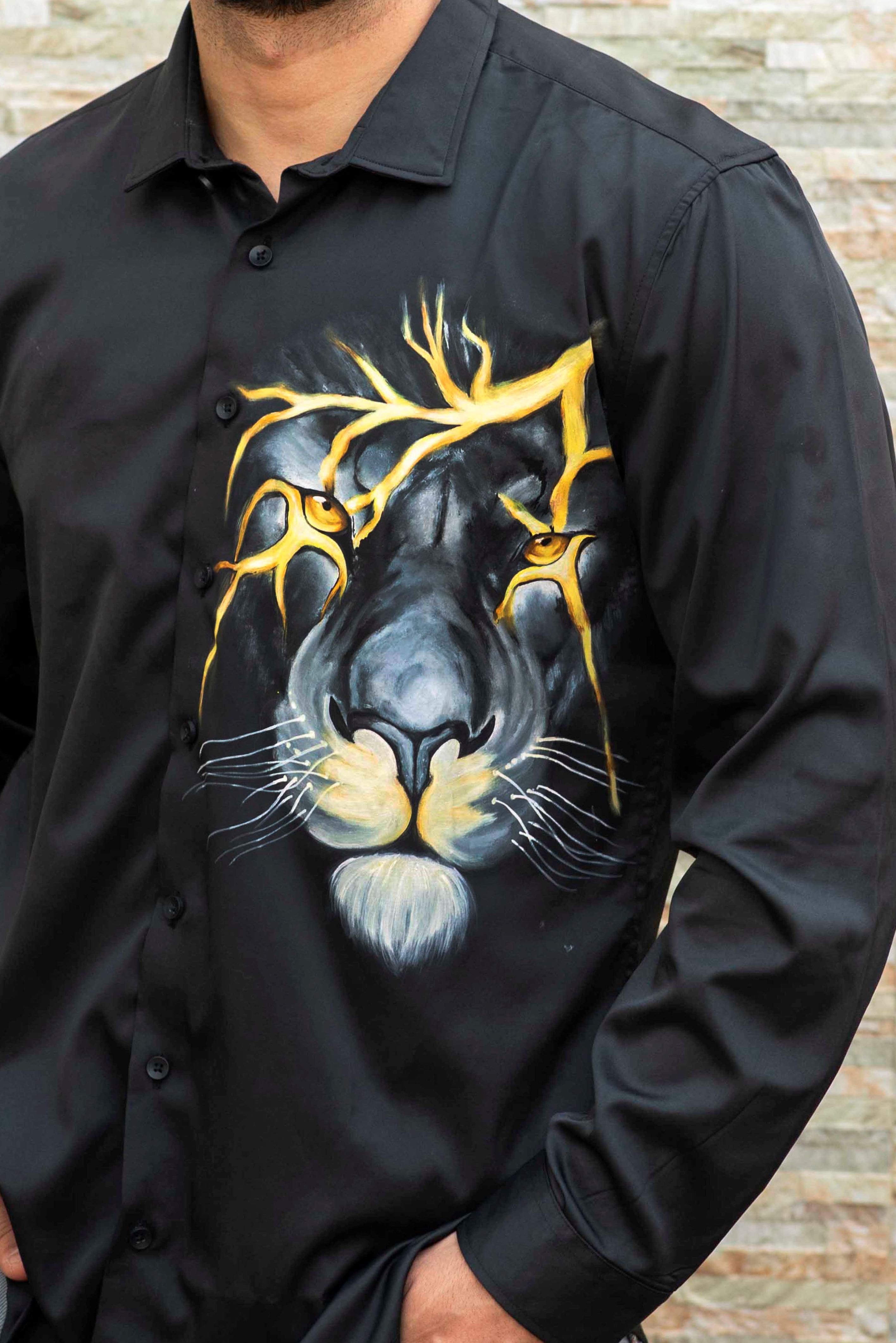 Golden Leo Handpainted Shirt