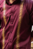 Olympus Maroon Handpainted Shirt
