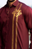Patras Maroon Handpainted Shirt