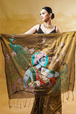 Radha Krishna Handpainted Saree