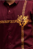 Sparta Maroon Handpainted Shirt