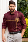 Sparta Maroon Handpainted Shirt