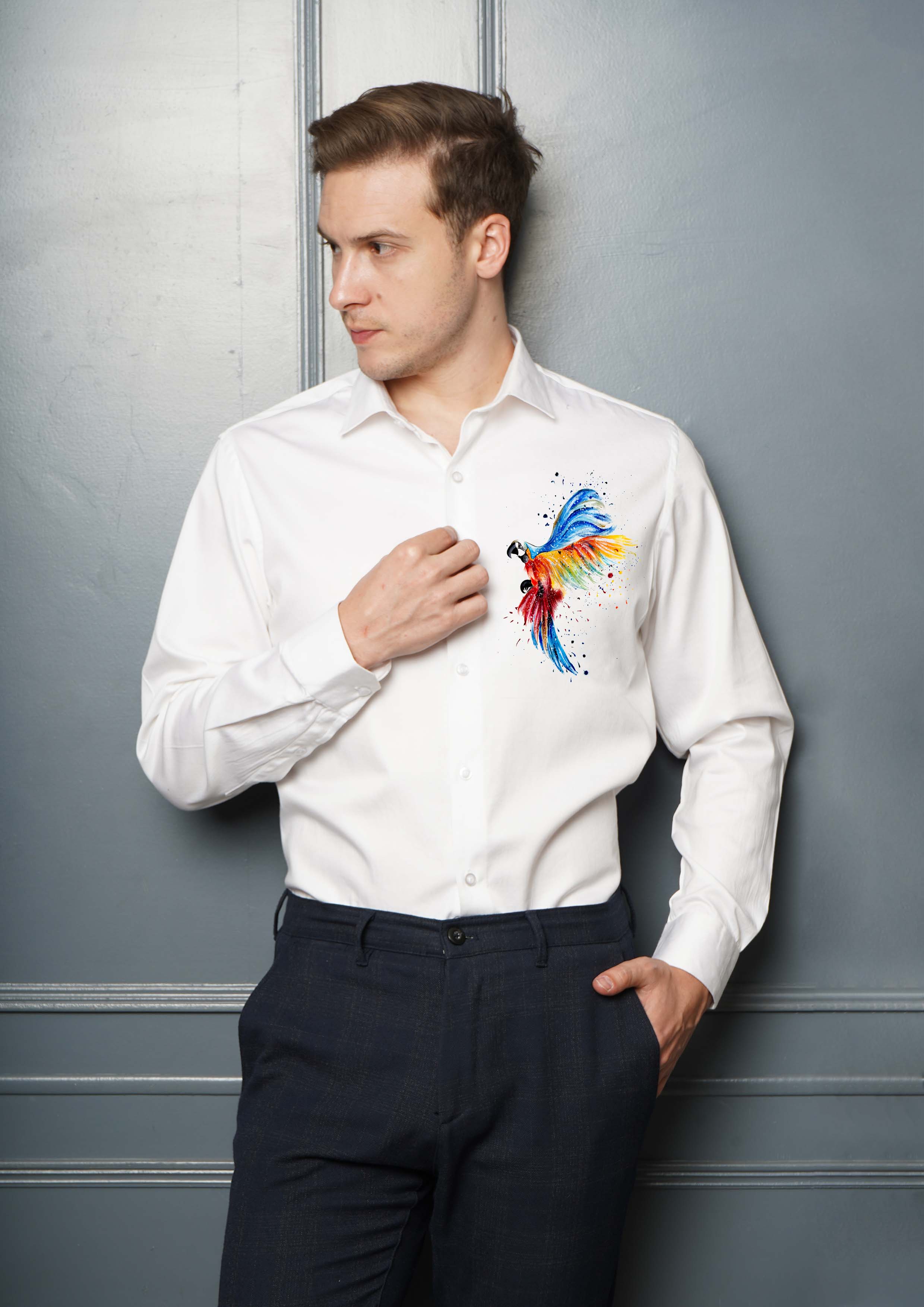 Macaw Handpainted Shirt