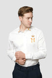 Crown White Handpainted Shirt