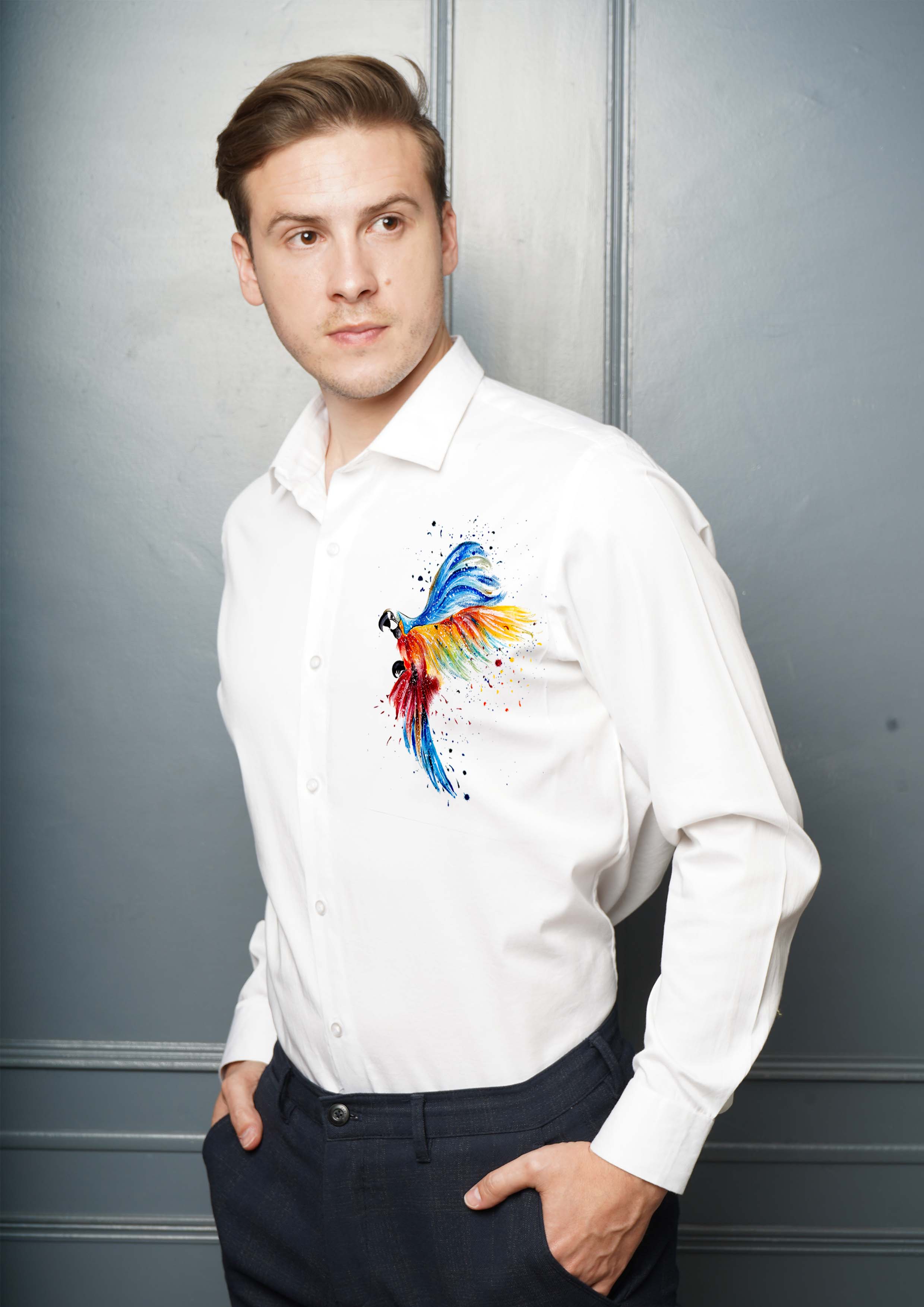Macaw Handpainted Shirt