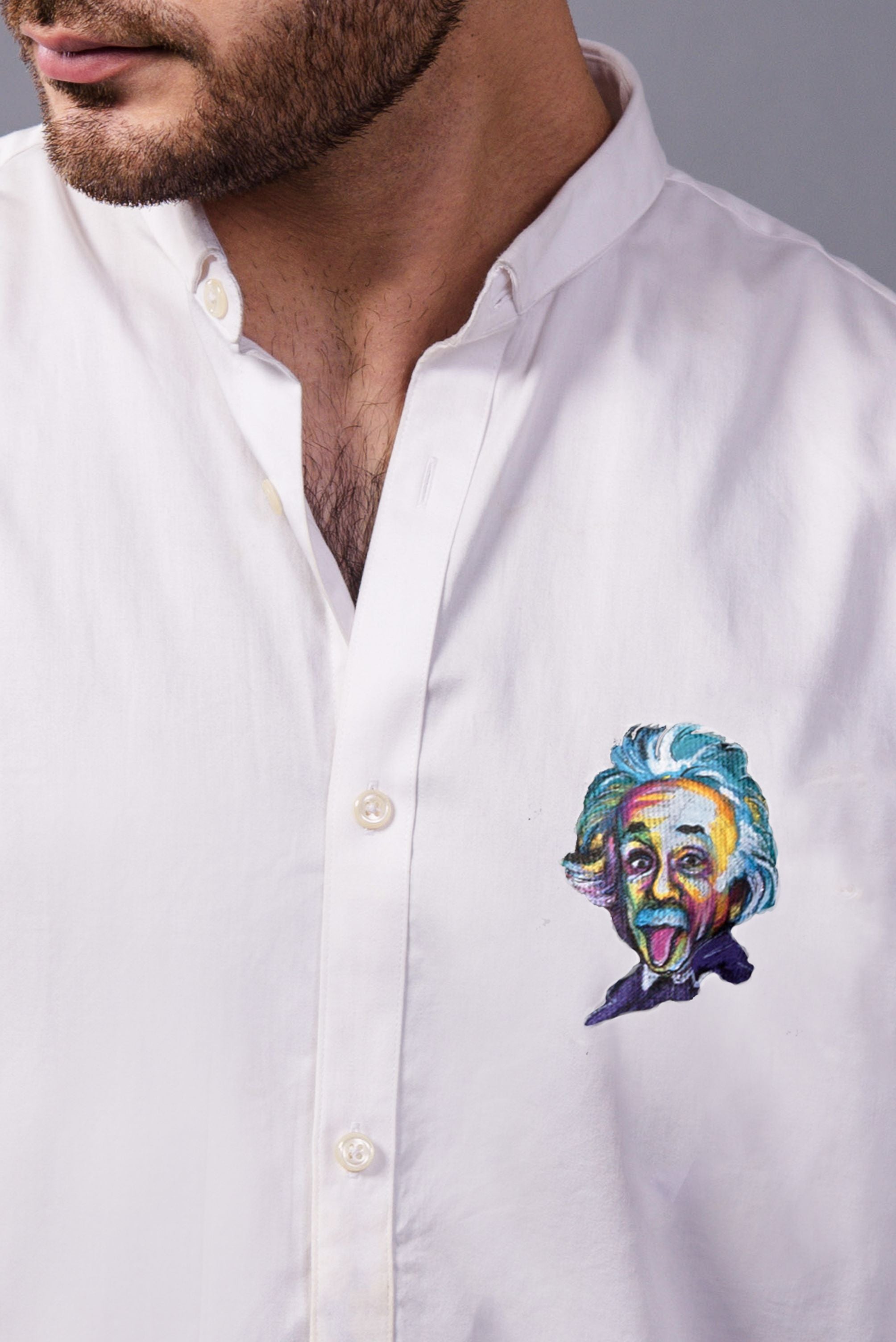 Einstein Black Handpainted Shirt