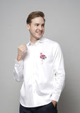 Blooming Flamingo Handpainted Shirt