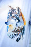 Tribal Wolf Grey Handpainted Shirt