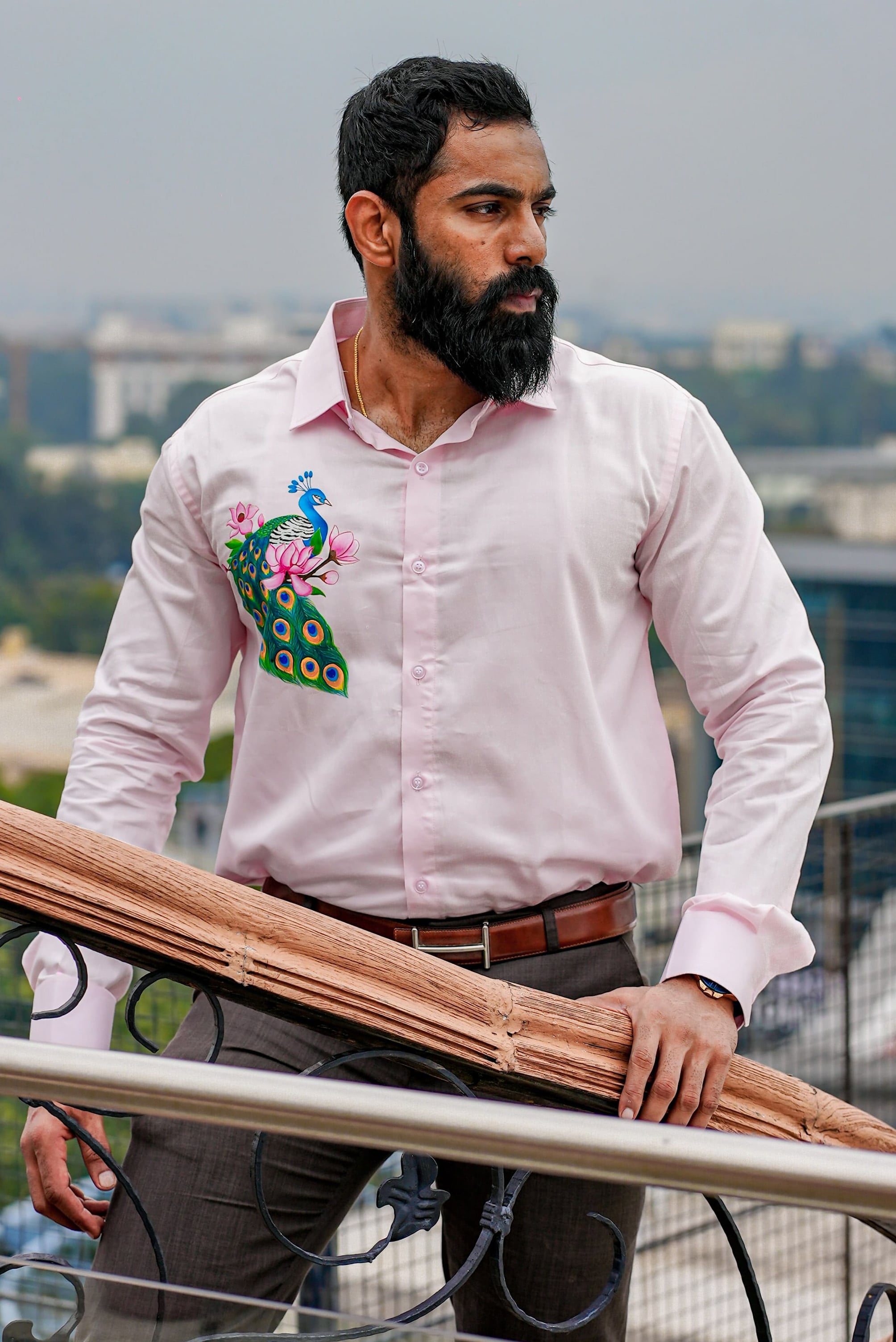 Mayur Pink Handpainted Shirt