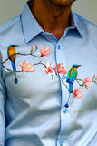 Robin Light Blue Handpainted Shirt
