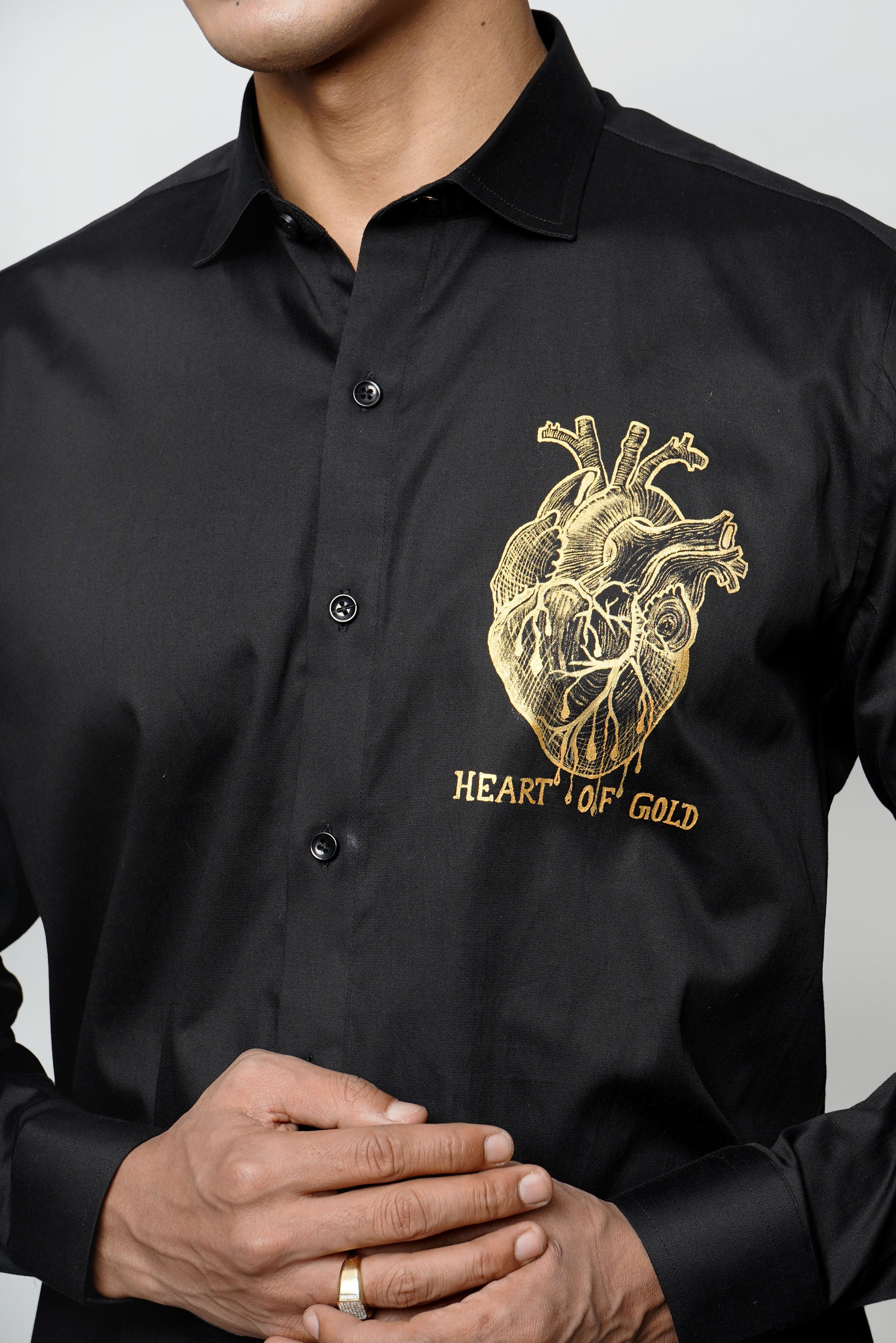 Heart Of Gold Handpainted Shirt