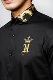 Crown Black Handpainted Shirt