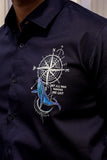 Seafarer Navy Handpainted Shirt